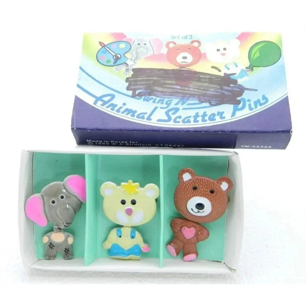 VTG 1985 SWING N' SWAY Animal Scatter Pins In Original Box